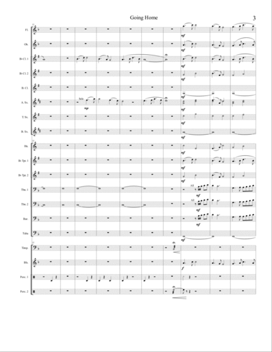 Goin' Home Goin' Home Concert Band scores gallery preview page 3