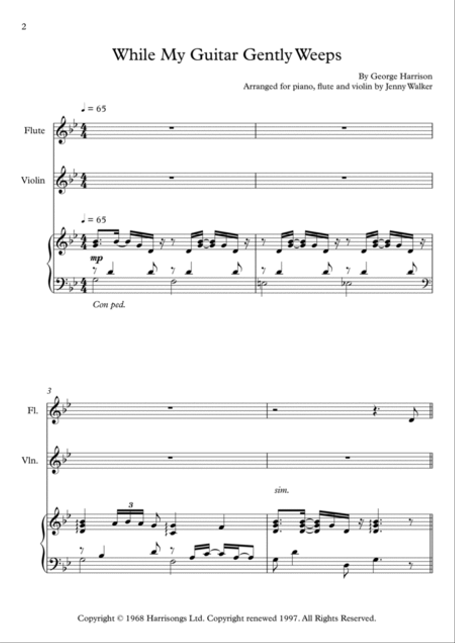 While My Guitar Gently Weeps Chamber Orchestra scores gallery preview page 2