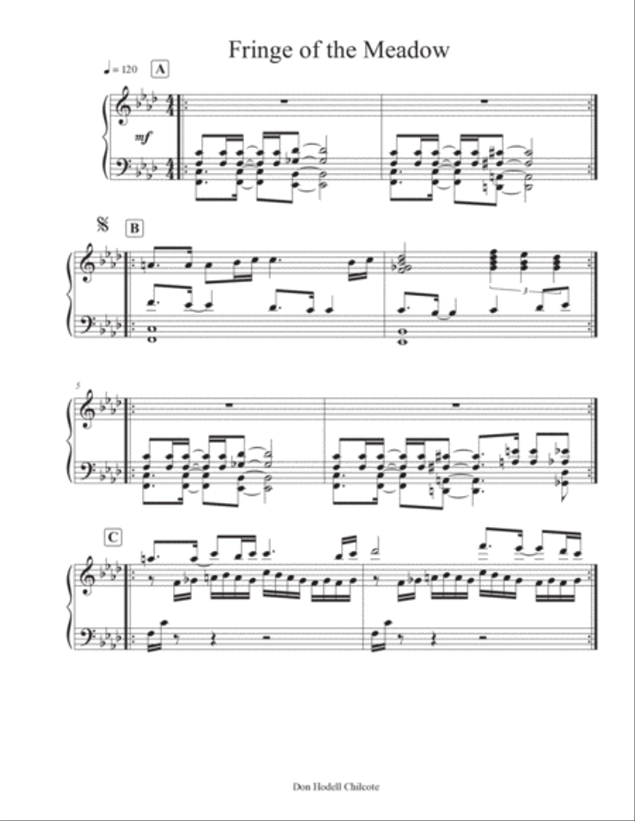 Fringe of the Meadow Fringe of the Meadow Piano, Vocal, Guitar scores gallery preview page 2