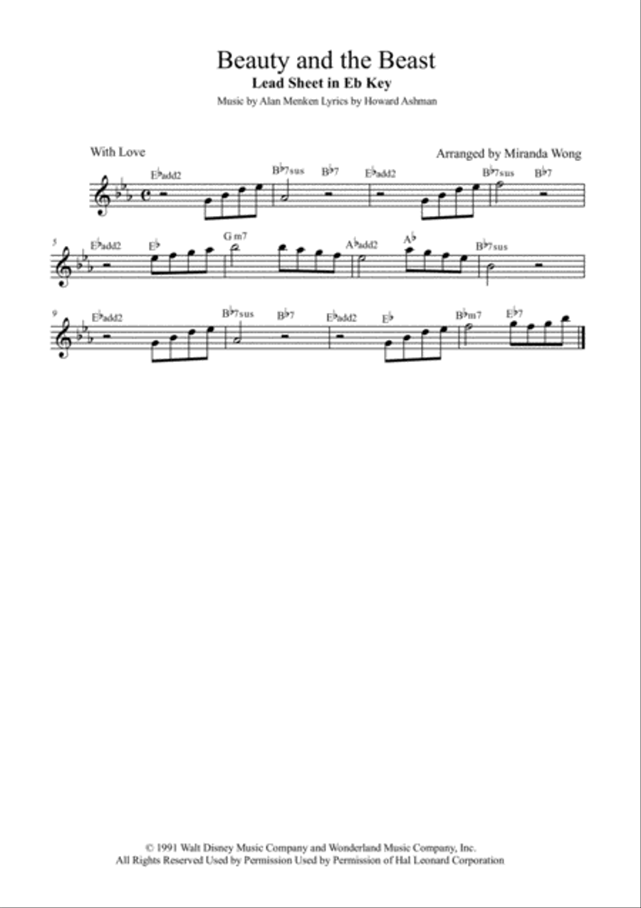 Beauty And The Beast Beauty And The Beast Small Ensemble scores gallery preview page 1