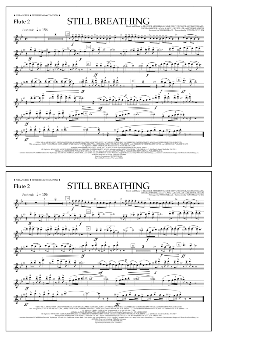 Still Breathing - Flute 2 Flute scores gallery preview page 1