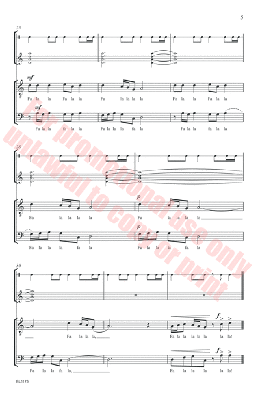 A Medieval Fa La La Choir scores gallery preview page 5