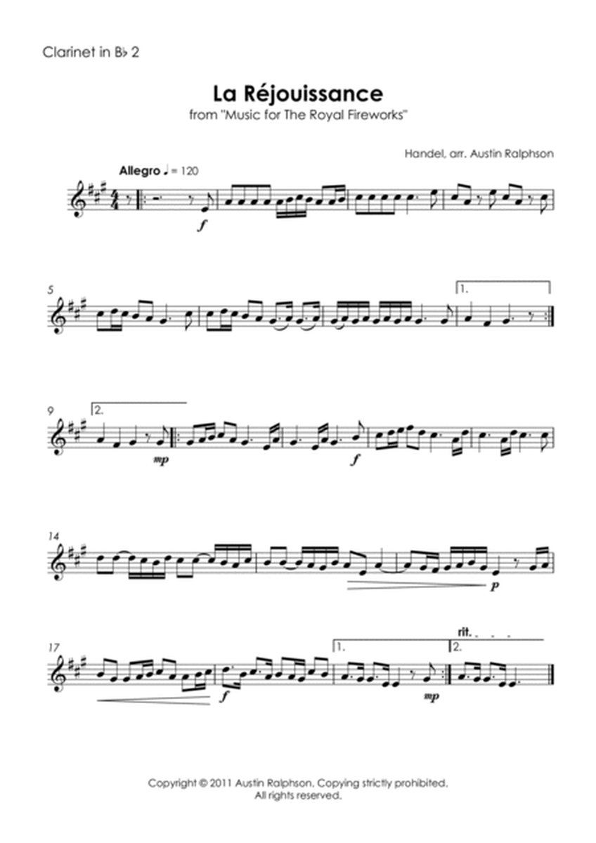 La Rejouissance (Fireworks) - clarinet quintet image number null