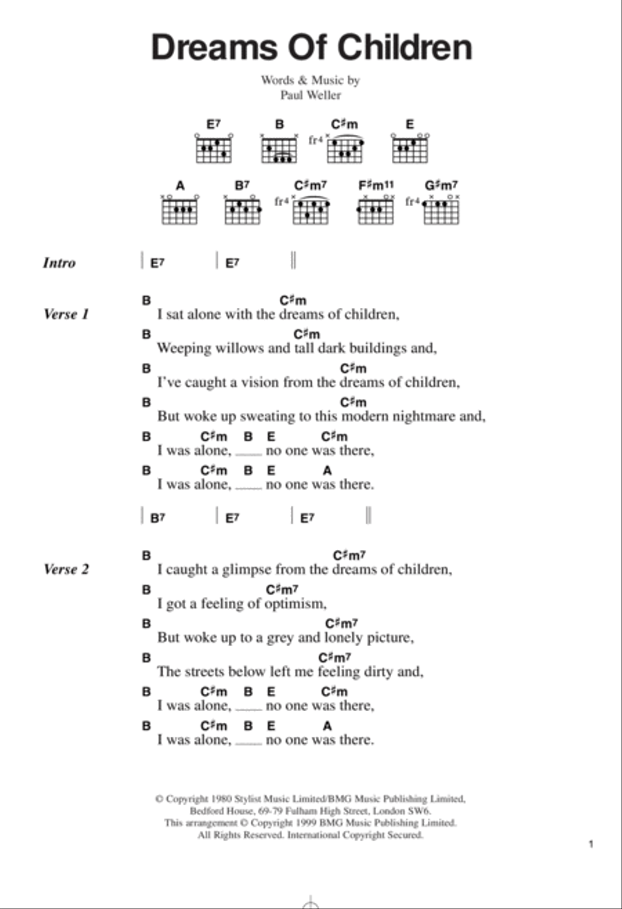 Dreams Of Children Electric Guitar scores gallery preview page 1