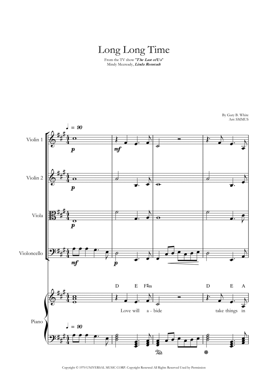 Long Long Time Long Long Time String Quartet scores gallery preview page 1