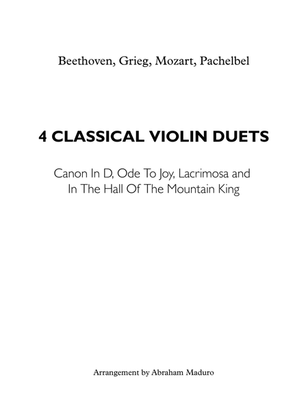 4 Classical Pieces for Violin Duet-Intermediate Level image number null