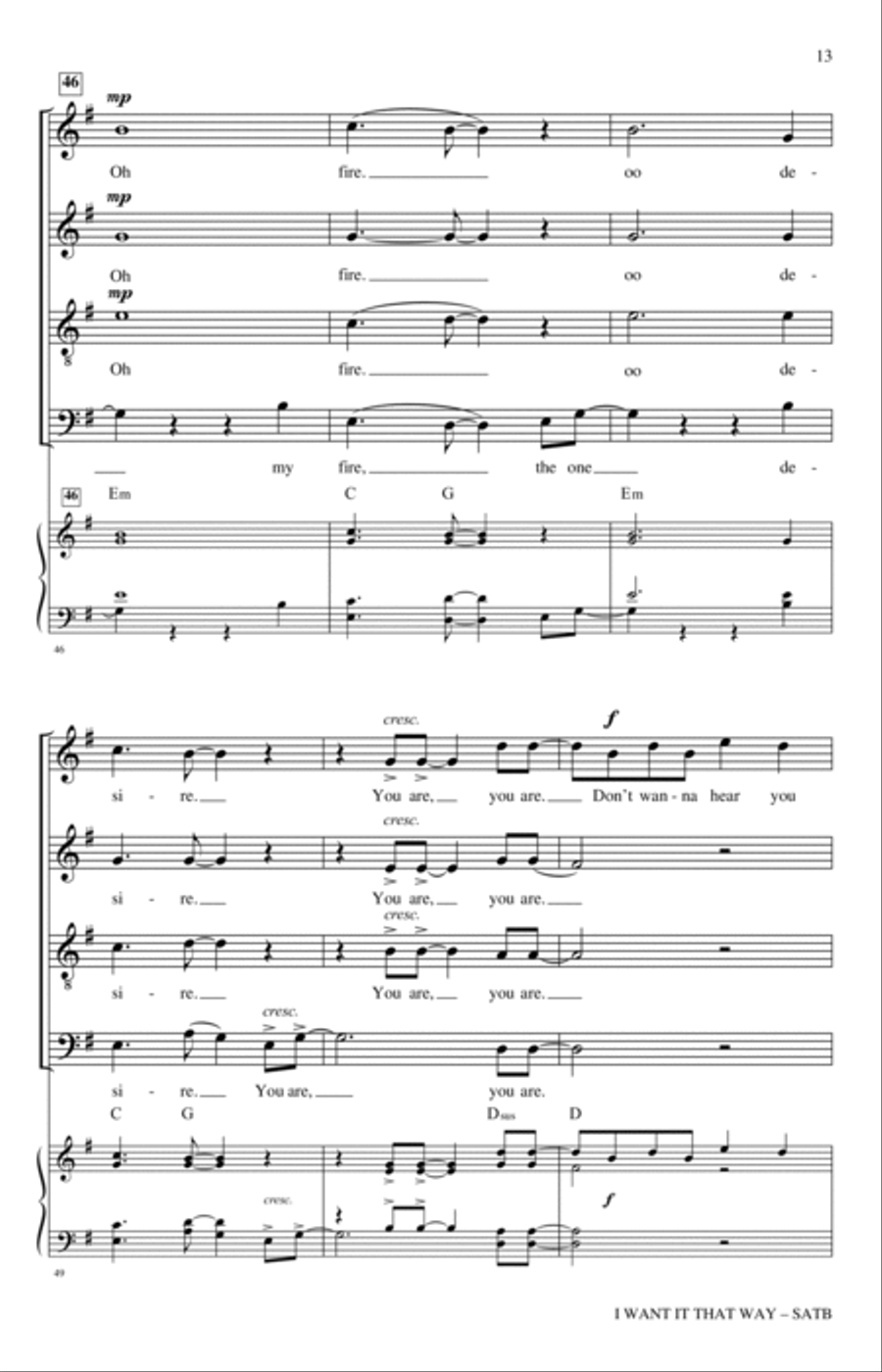 I Want It That Way (arr. Nathan Howe) 4-Part scores gallery preview page 11