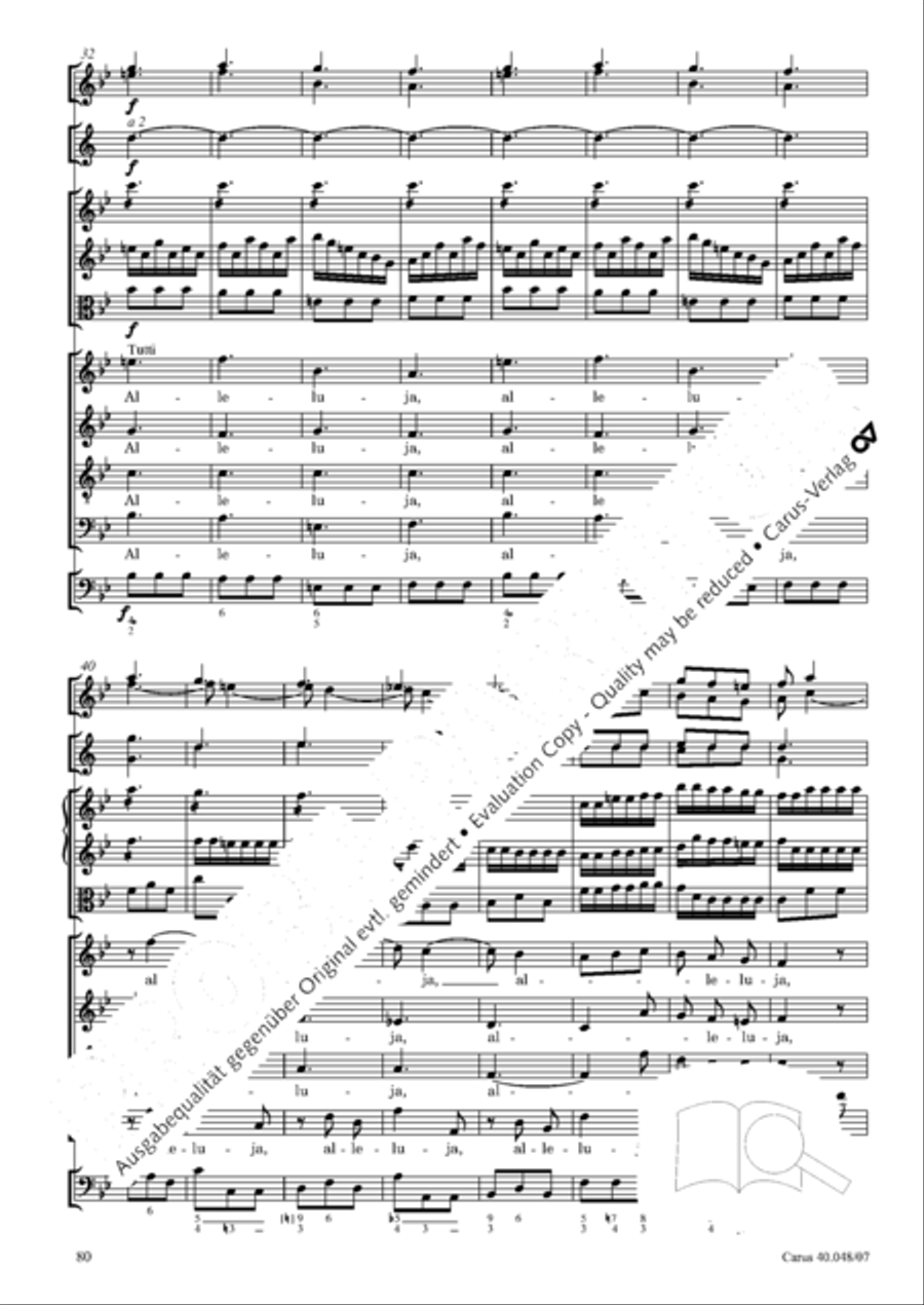 Regina coeli in B-Flat Major, K. 127 4-Part scores gallery preview page 81