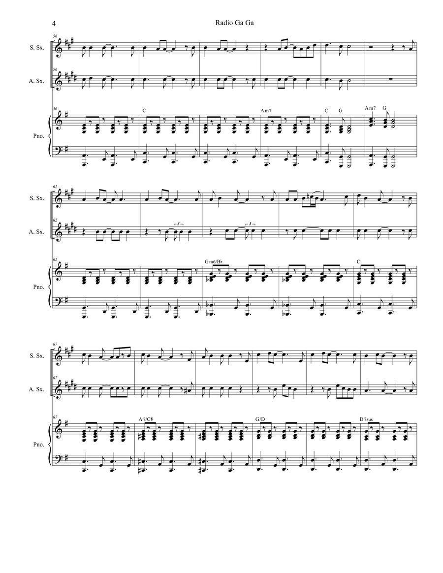 Radio Ga Ga Radio Ga Ga Woodwind Duet scores gallery preview page 4
