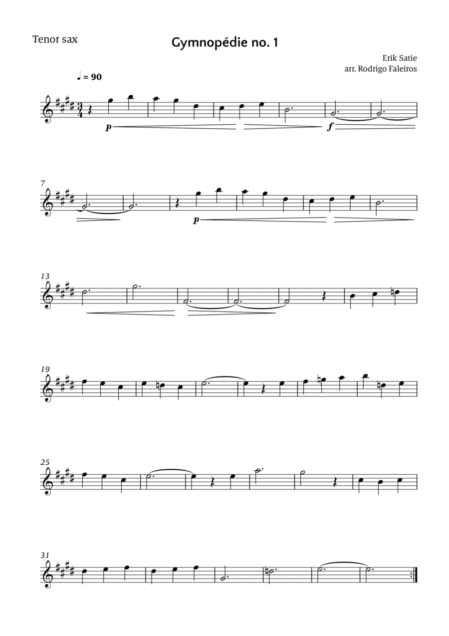 Gymnopédie no. 1 Gymnopédie no. 1 Chamber Music scores gallery preview page 1