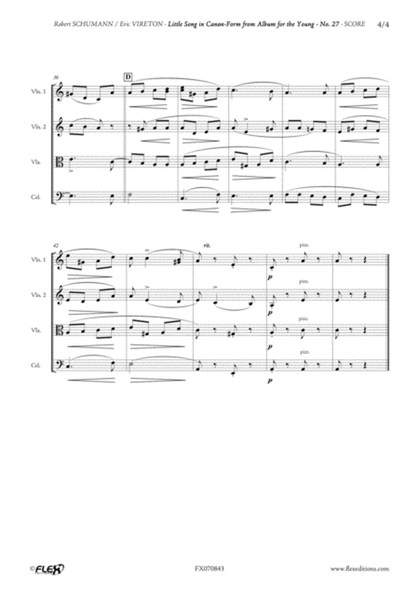 Little Song in Canon Form - from Album for the Young Opus 68 No. 27 image number null