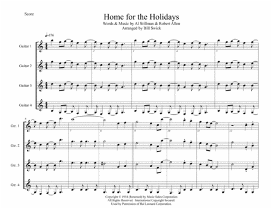 (There's No Place Like) Home For The Holidays Electric Guitar scores gallery preview page 1