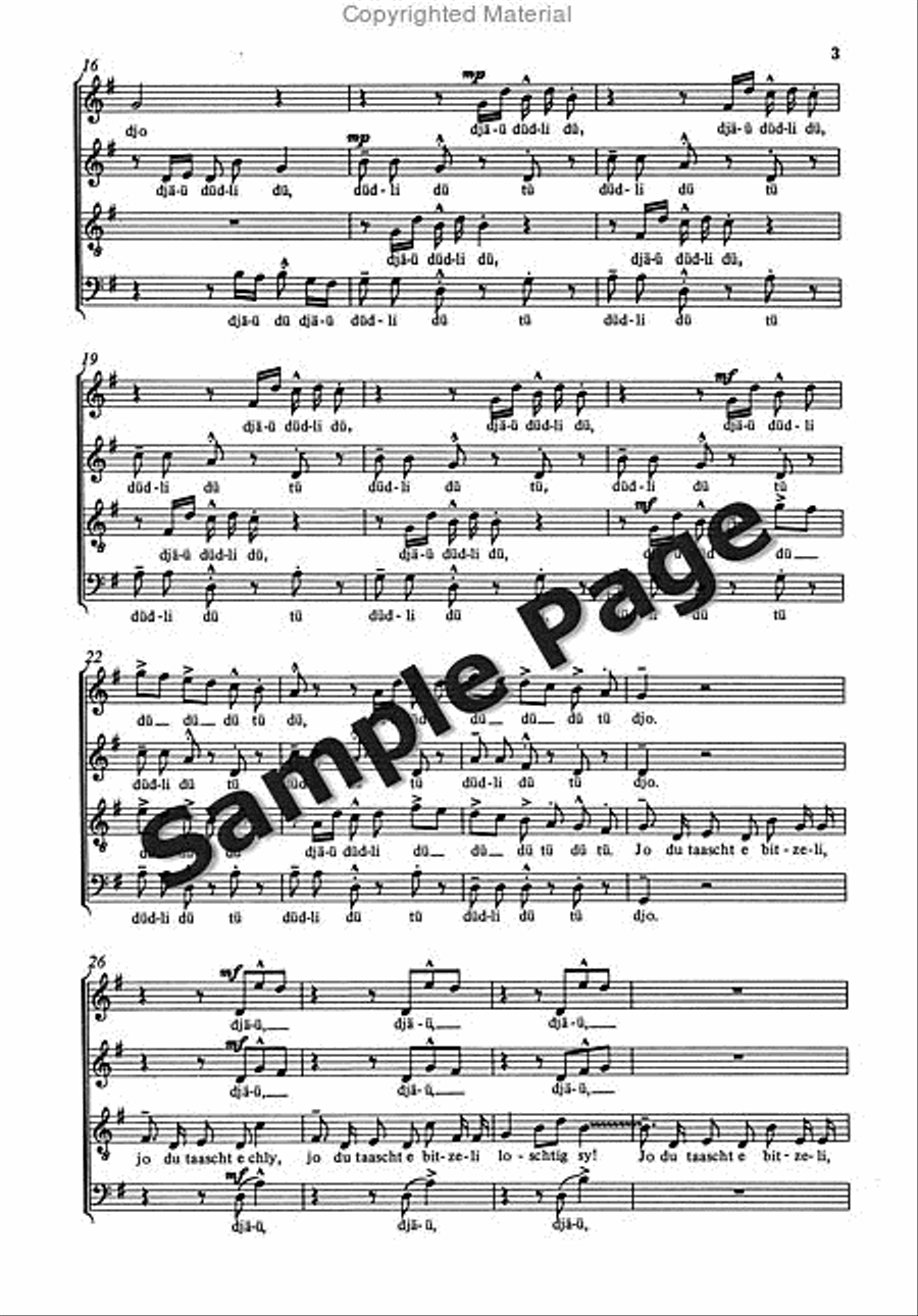 Jodler Satb Jodler Satb 4-Part scores gallery preview page 4