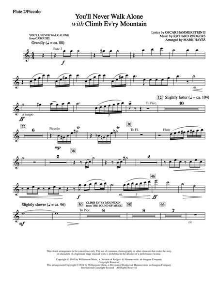 You'll Never Walk Alone (with "Climb Ev'ry Mountain") (arr. Mark Hayes) - Flute 2 (Piccolo)
