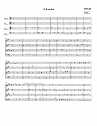 28. L'ombre (arrangement for 4 recorders)