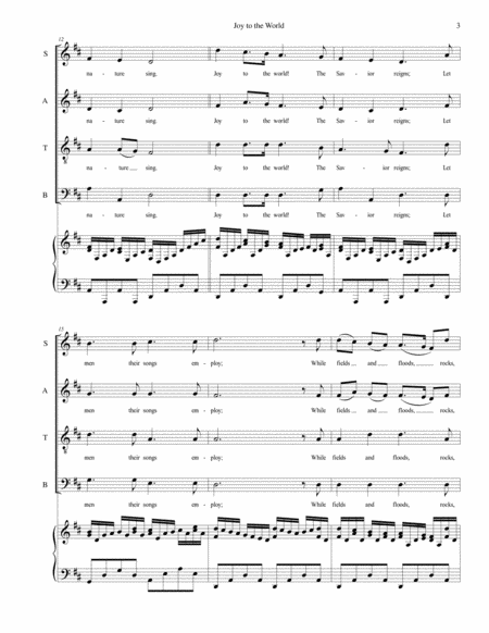 Joy to the World - for SATB choir with piano accompaniment image number null