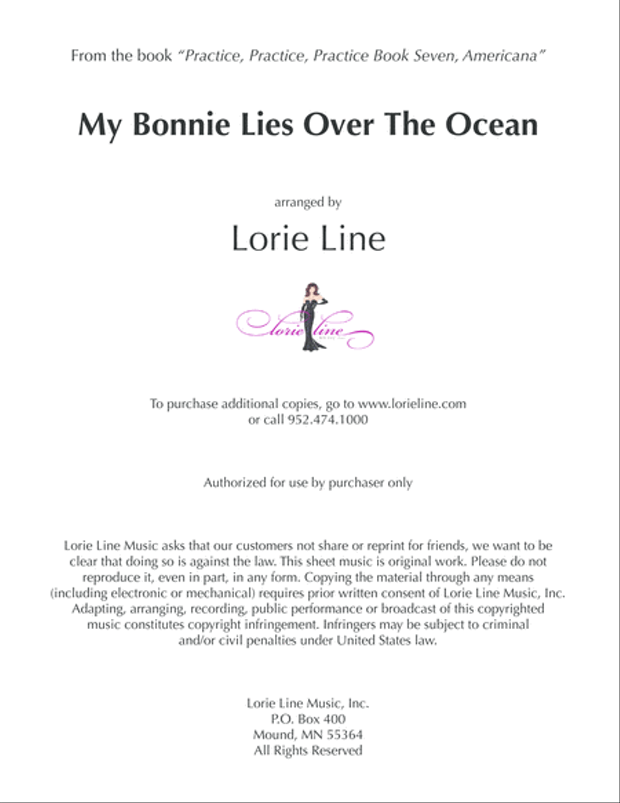 My Bonnie Lies Over The Ocean Easy Piano scores gallery preview page 1