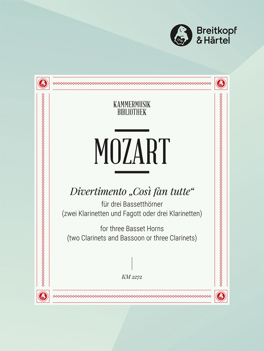 Divertimento “Così fan tutte” Bassoon scores gallery preview page 1