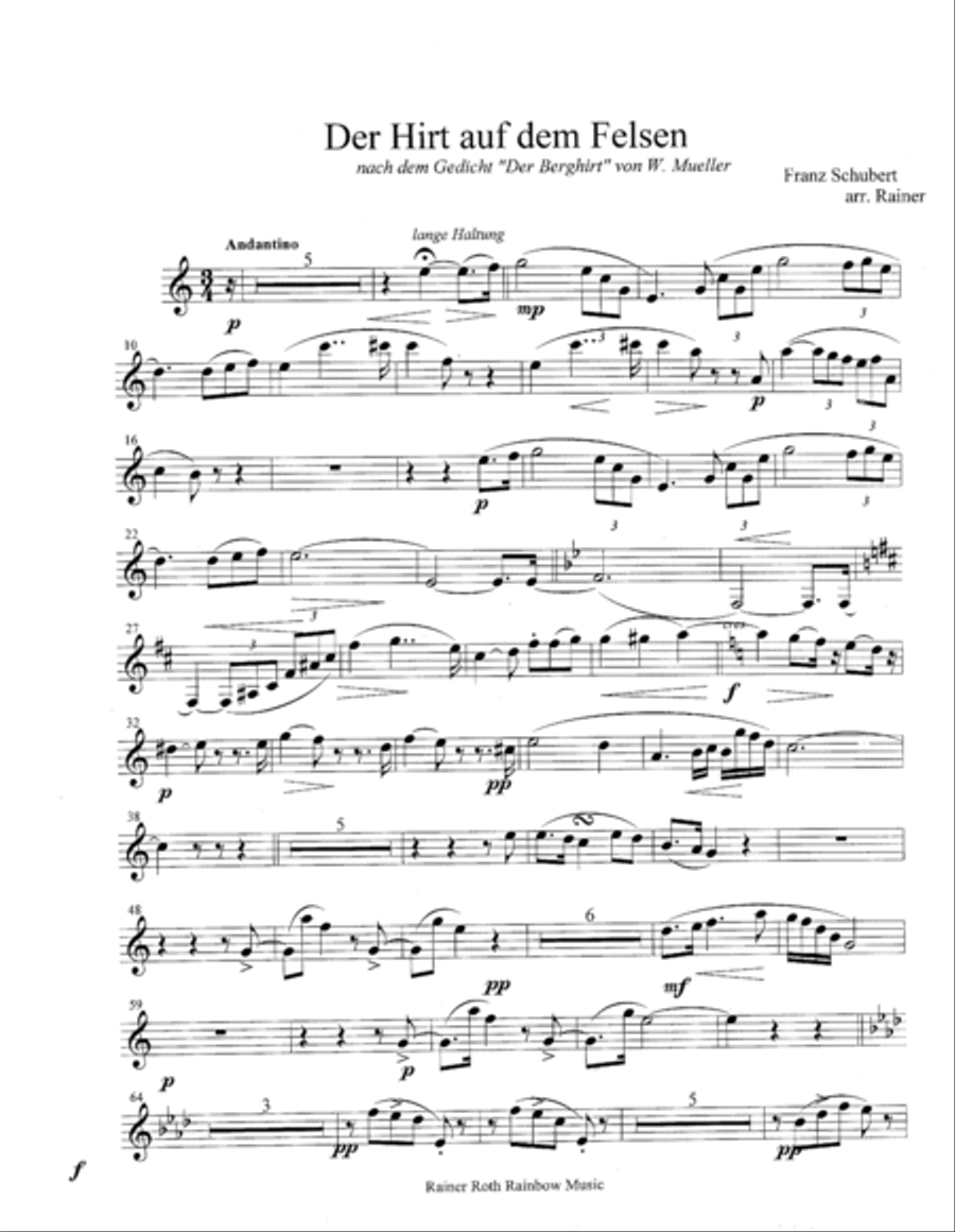 Schubert D 965 Op 129 Der Hirt auf dem Felsen Shepherd On The Rock Chamber Ensemble Choir scores gallery preview page 5