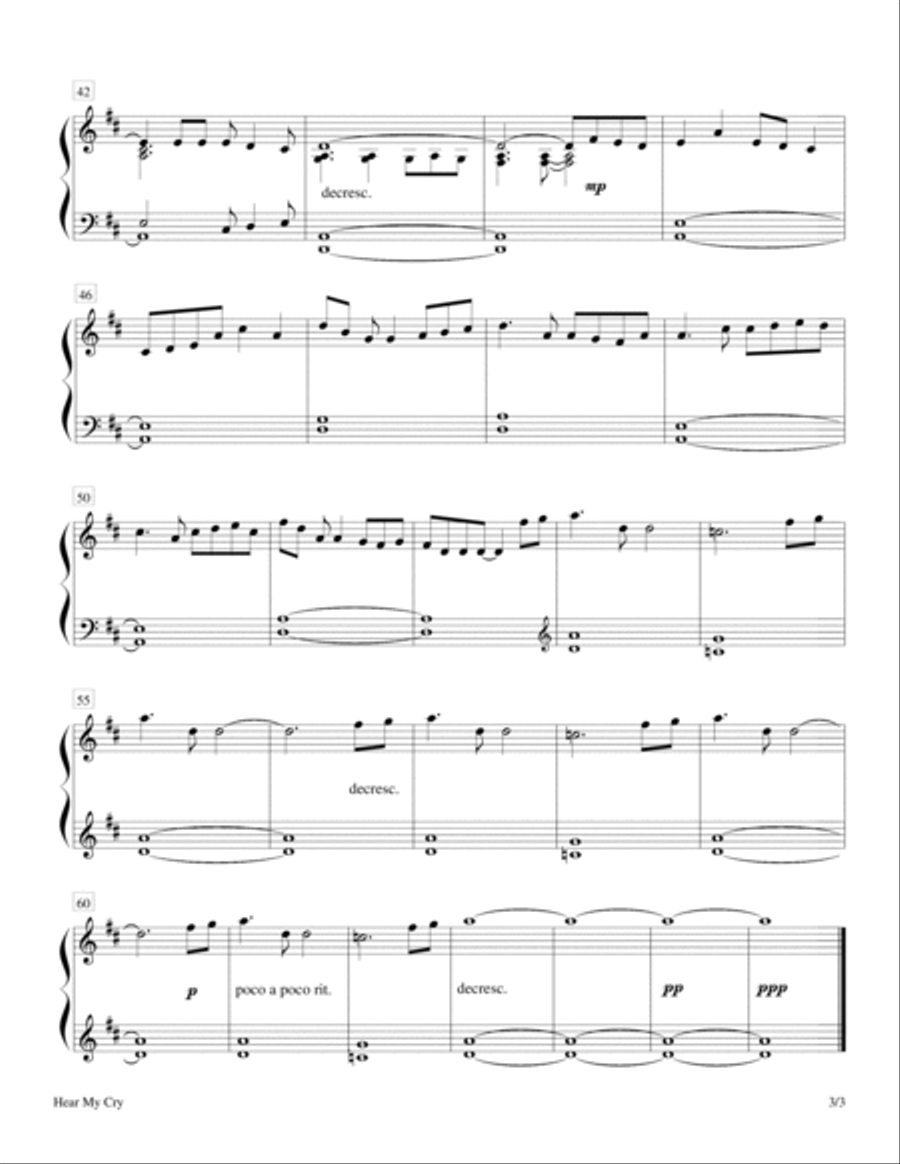 Hear My Cry (Keyboard Duet - 2 Pianos, 4 Hands) 2 Pianos, 4-Hands scores gallery preview page 3