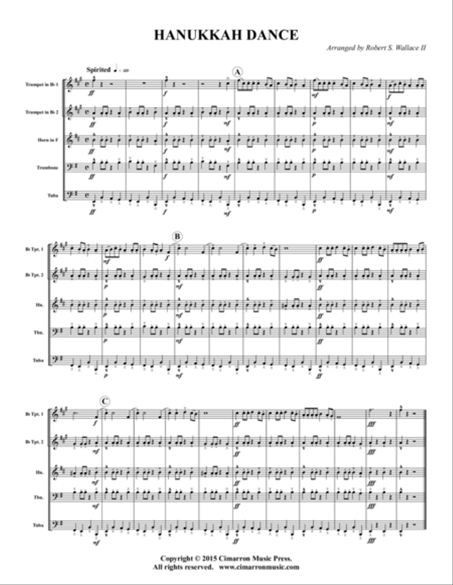 Hanukkah Dance Brass Quintet scores gallery preview page 1