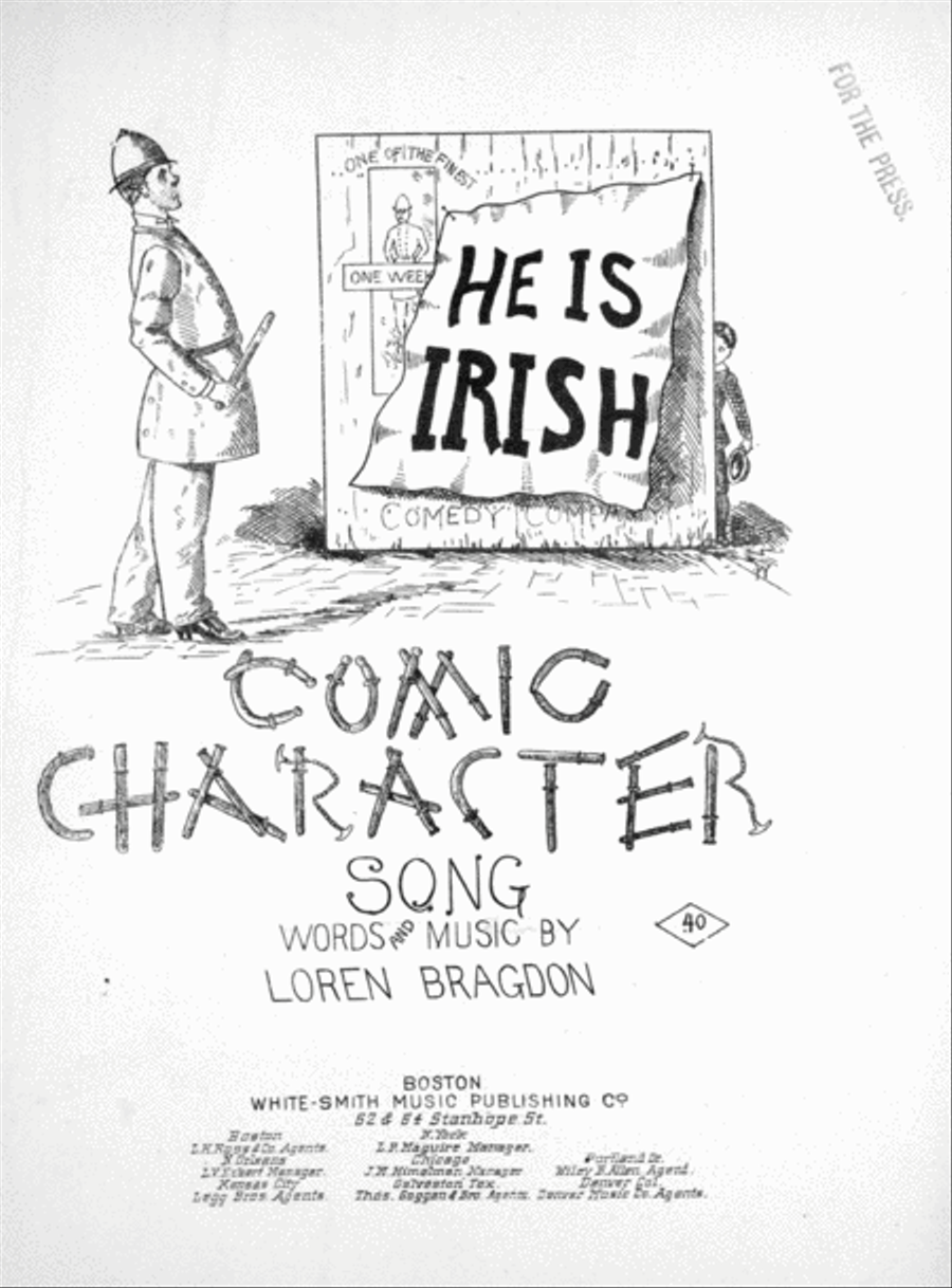 He Is Irish. Comic Character Song Voice scores gallery preview page 1