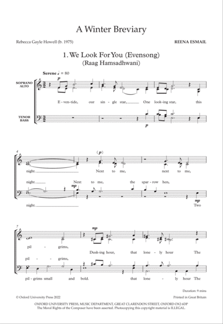 A Winter Breviary A Winter Breviary 4-Part scores gallery preview page 2