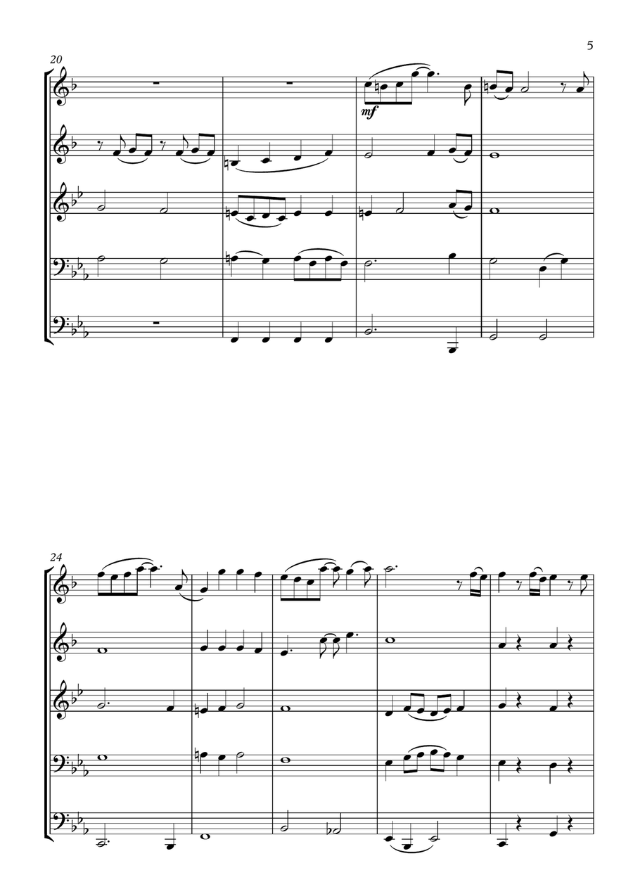 Love Of My Life Brass Quintet scores gallery preview page 5