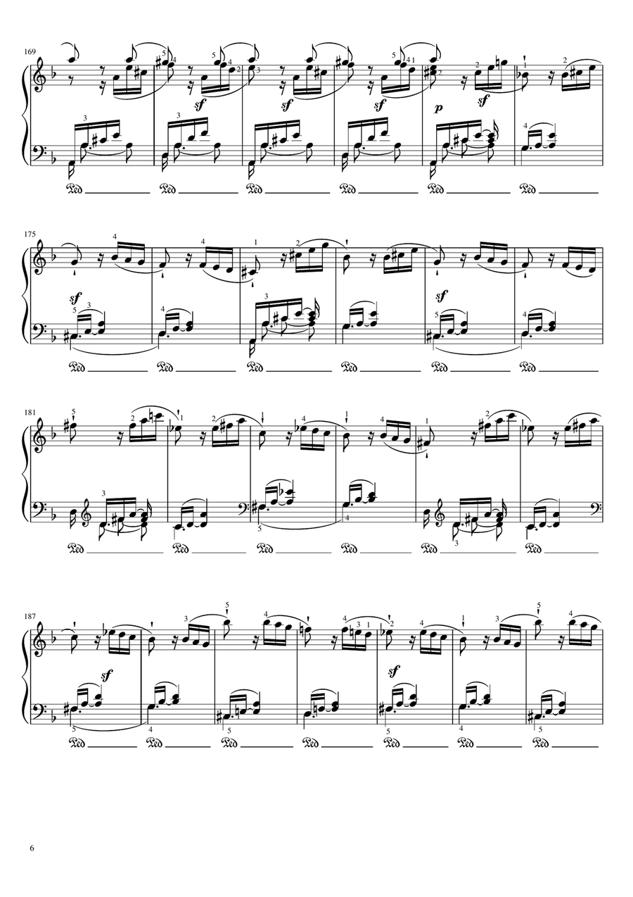 Beethoven Sonate No. 17, “Tempest” Op.31 No.2, 3rd Movement, Original (with fingering) Piano Solo scores gallery preview page 6