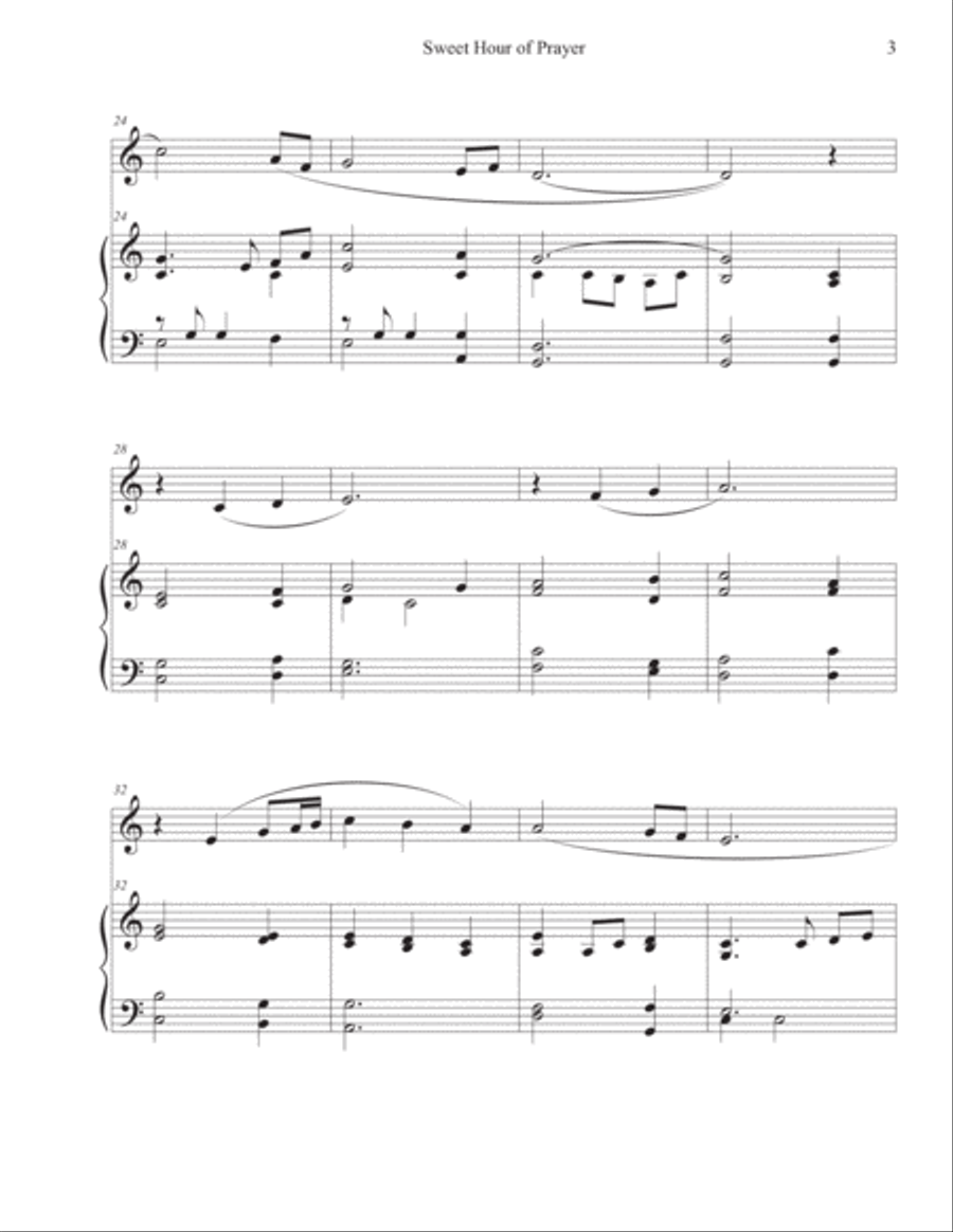 Sweet Hour of Prayer (Oboe-Piano) Piano scores gallery preview page 3