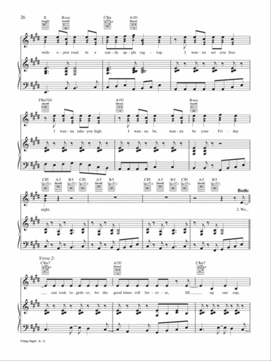 Friday Night Piano, Vocal, Guitar scores gallery preview page 3