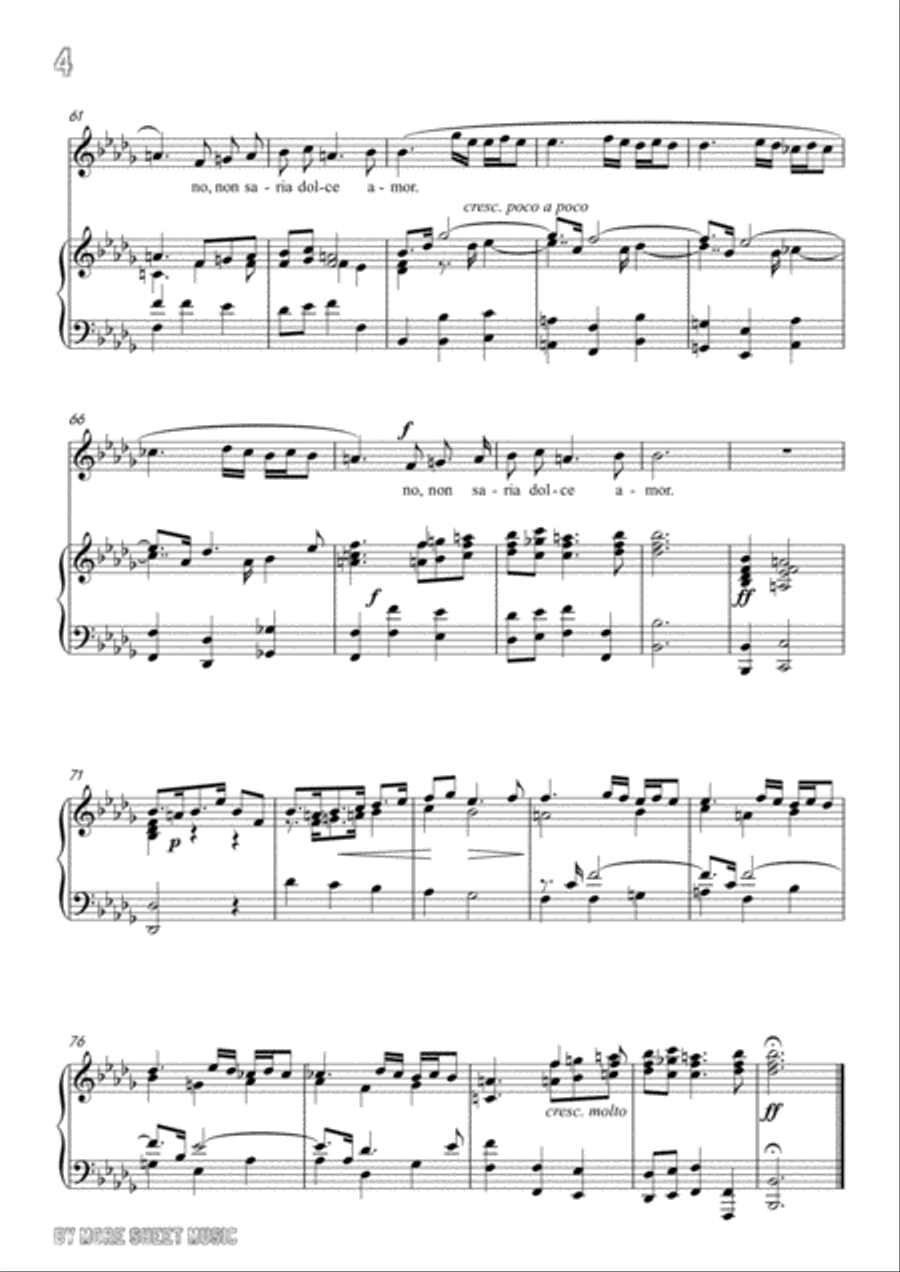 Perti-Se non fossero gli stenti in b flat minor,for Voice and Piano Voice Solo scores gallery preview page 6