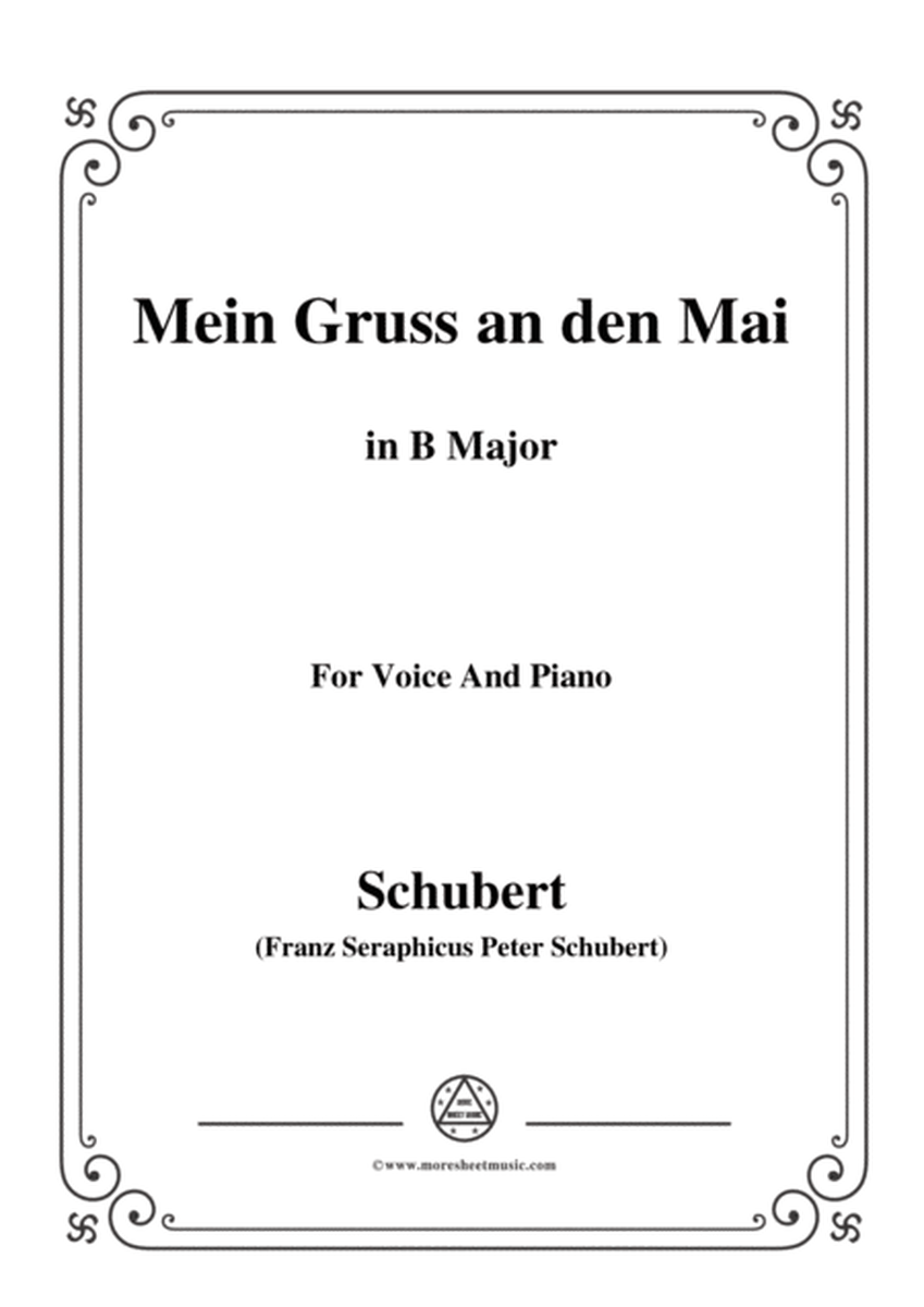 Schubert-Mein Gruss an den Mai,in B Major,for Voice&Piano image number null