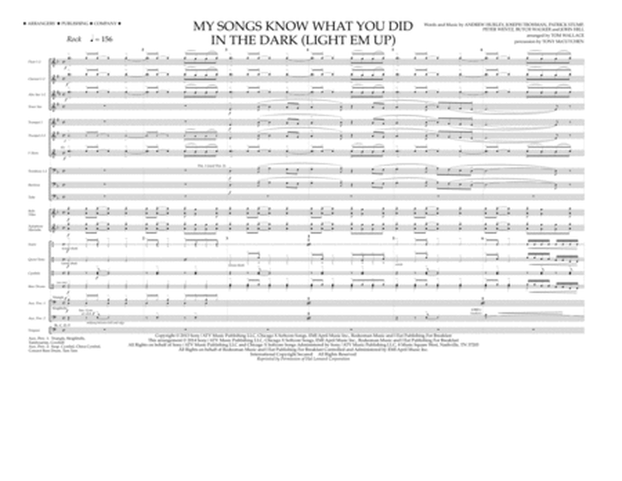 My Songs Know What You Did in the Dark (Light 'Em Up) - Full Score