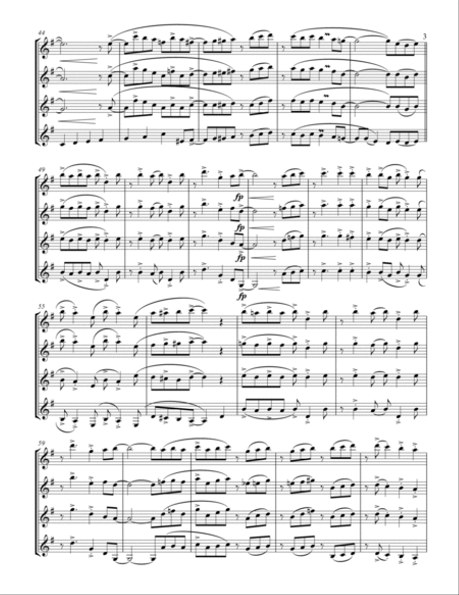 Jingle Bells (for Clarinet Quartet) Clarinet Quartet scores gallery preview page 4