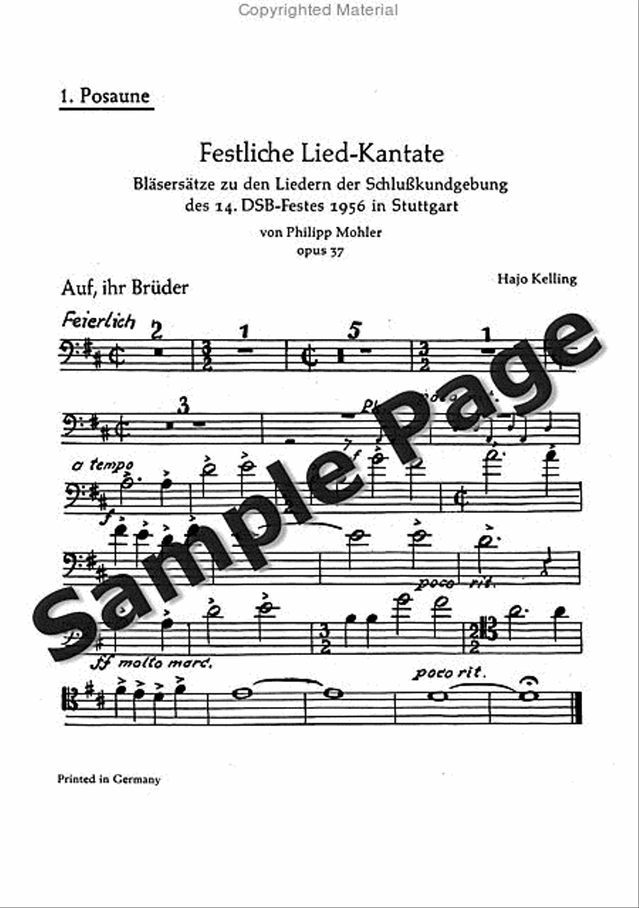 Mohler Ph Festliche Liedkantate Op37(dsb TTBB scores gallery preview page 30