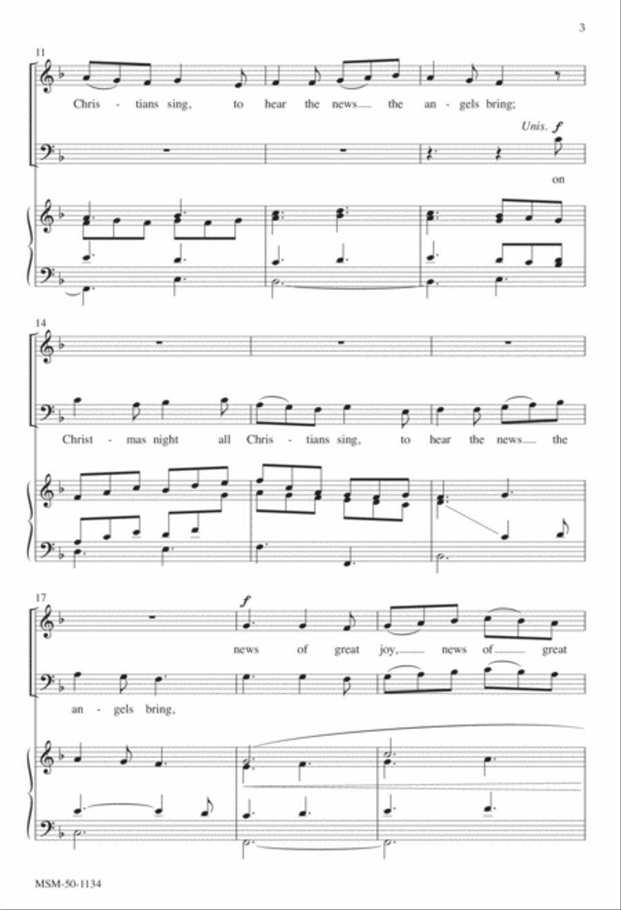 On Christmas Night (The Sussex Carol) 4-Part scores gallery preview page 3