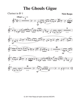 The Ghouls Gigue (from Three Dances for Halloween) full orchestra - B Flat Clarinet 1 part