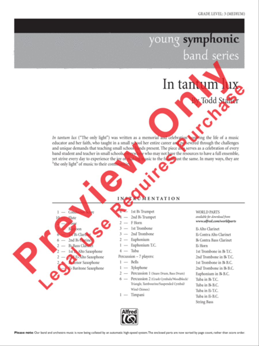In tantum lux Concert Band scores gallery preview page 21