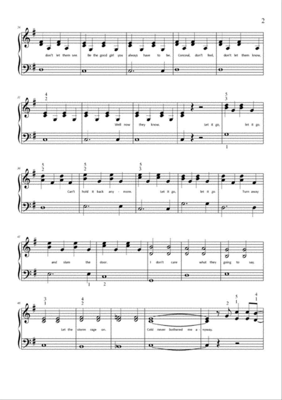 Let It Go (from Frozen) Piano Solo scores gallery preview page 2