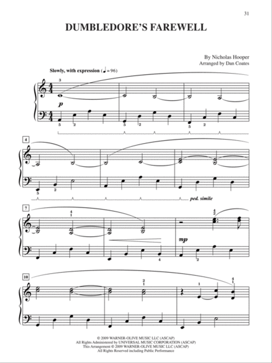 Selections from Harry Potter and the Half-Blood Prince Easy Piano scores gallery preview page 4