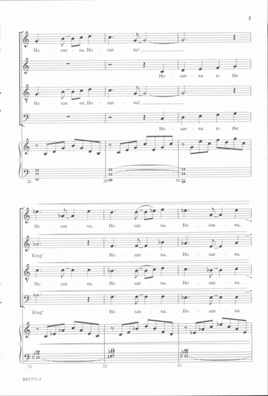 Hosanna to the King 4-Part scores gallery preview page 5