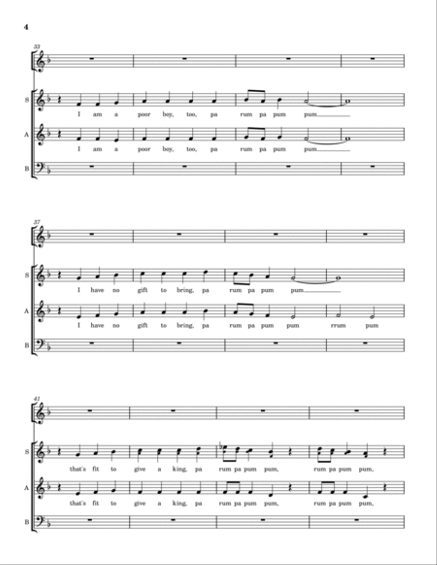 Little Drummer Boy 3-Part scores gallery preview page 4