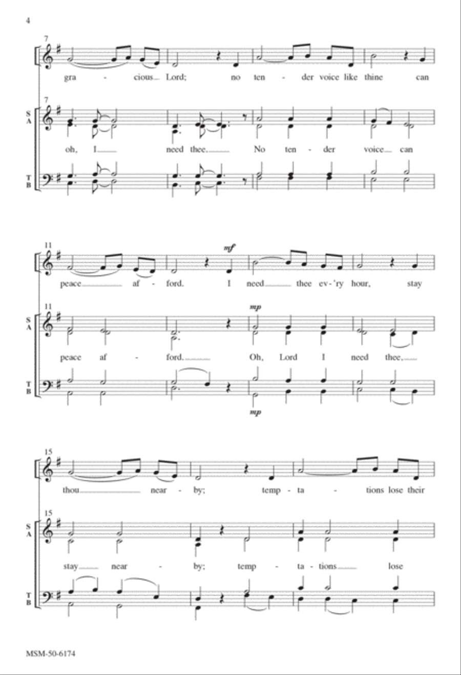 I Need Thee Every Hour Divisi scores gallery preview page 2