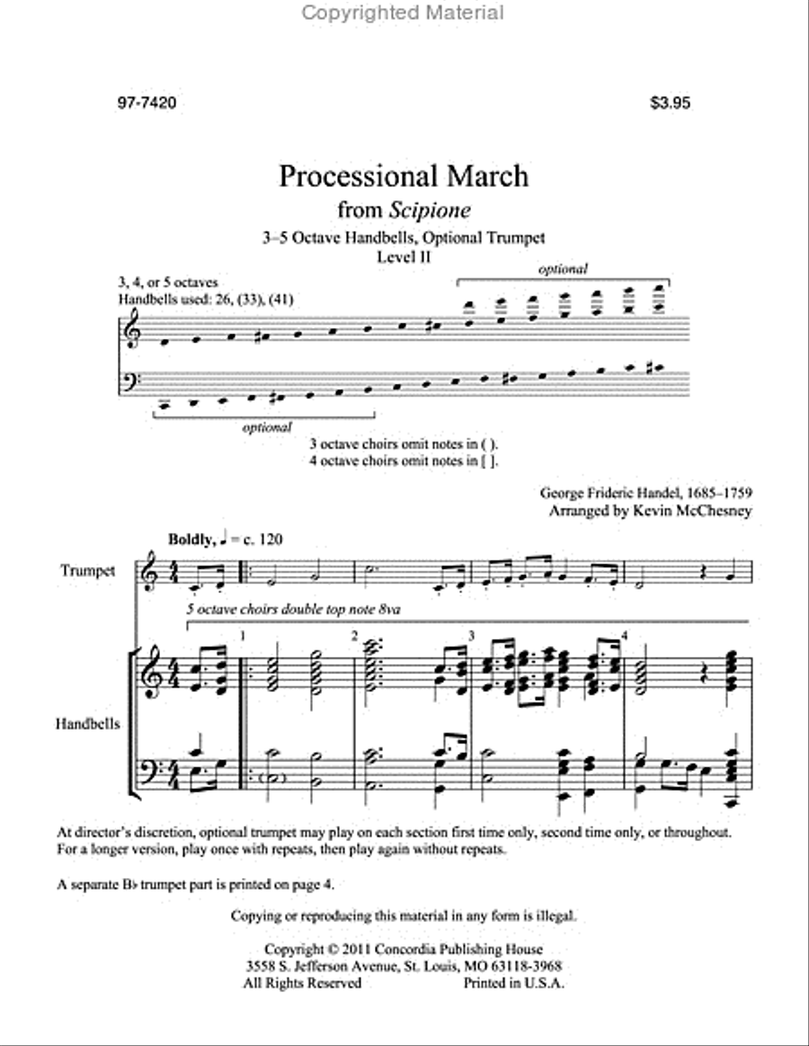 Processional March from Scipione Handbell Choir scores gallery preview page 2