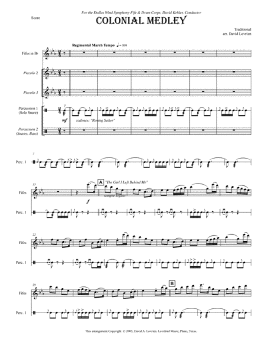 Colonial Fife & Drum Medley Piccolo scores gallery preview page 2