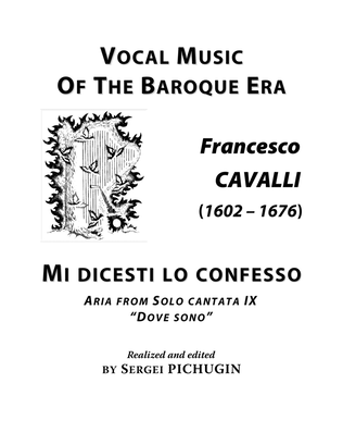 CAVALLI Francesco: Mi dicesti lo confesso, aria from the cantata, arranged for Voice and Piano (F mi