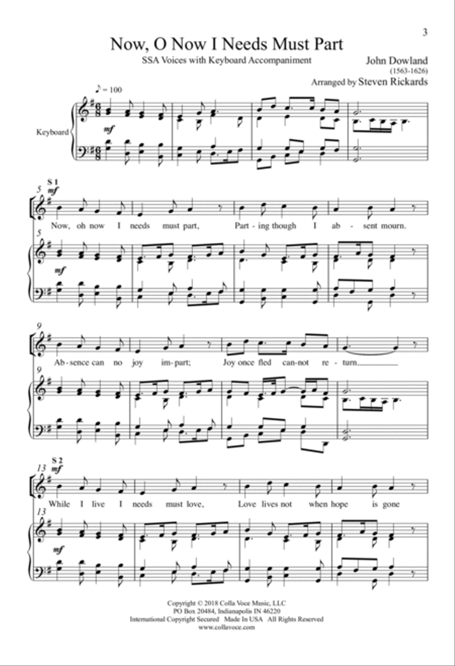 Now, O Now I Needs Must Part SSA scores gallery preview page 2