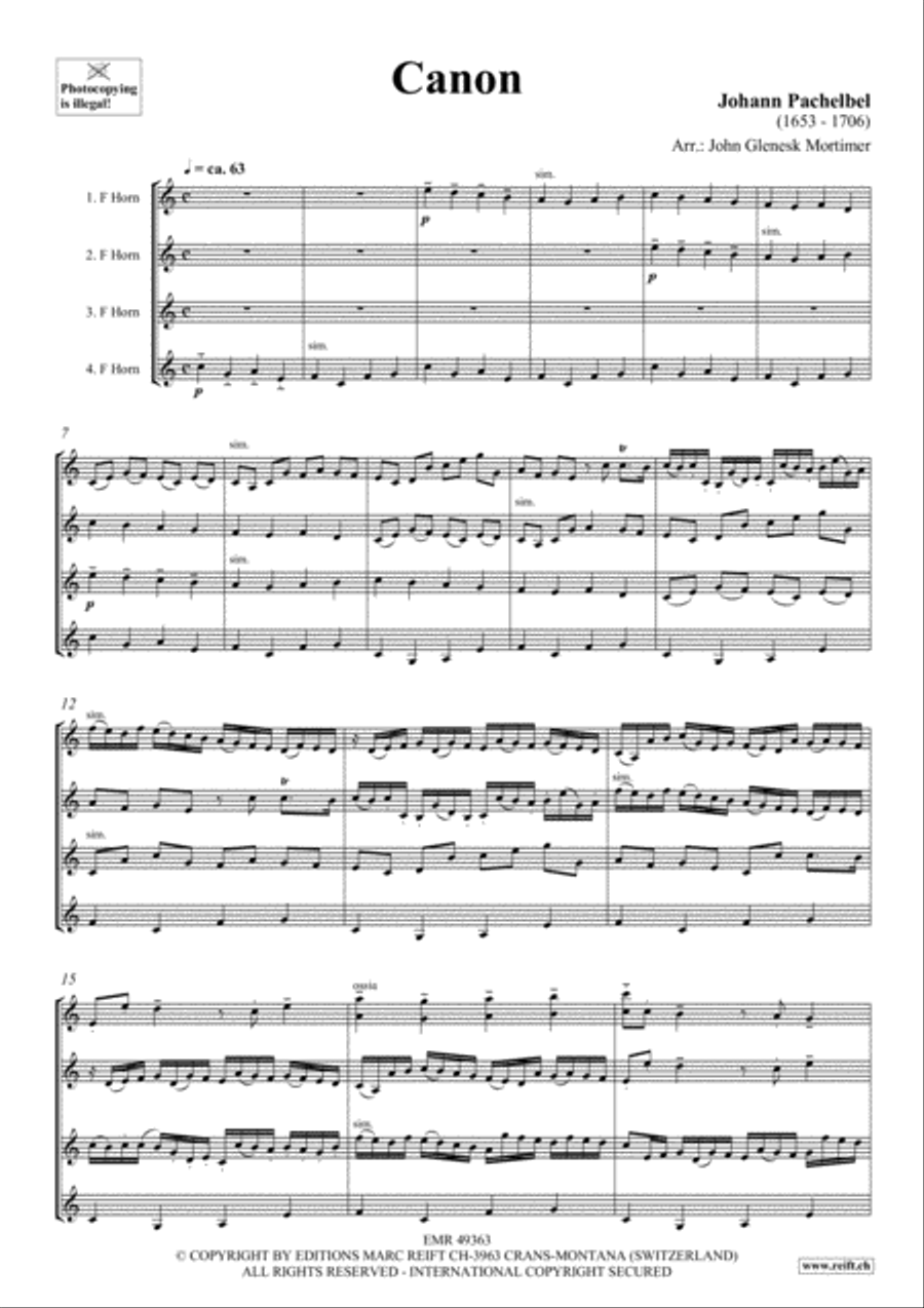 Canon French Horn Quartet scores gallery preview page 3