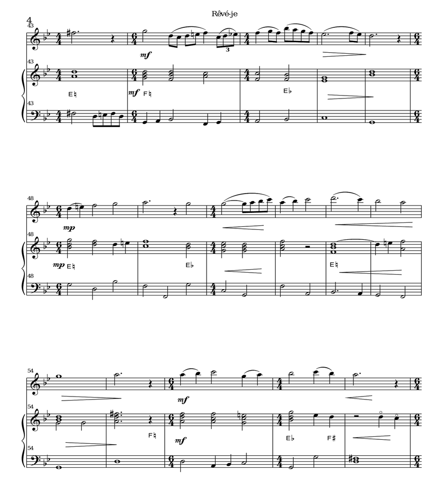 Rêvé-je (Am I dreaming) for alto recorder and harp image number null